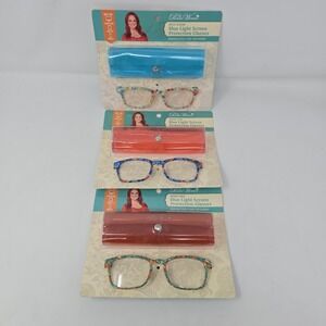 3 New Pioneer Woman Blue Light Screen Protection Glasses w/ Protective Case